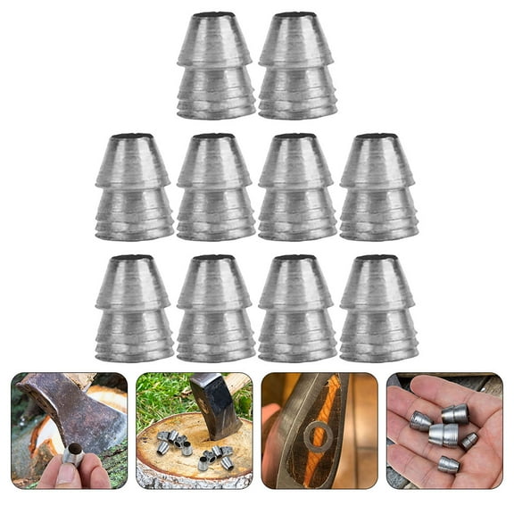 RENACLIPY Compact Iron Handle Wedge, Silver, Practical Tool Fixing Accessory, 10Pcs