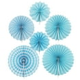 thumbnail image 4 of 6 uds. De bolas de flores de abanicos de papel para decoración colgante de fiesta de cumpleaños de boda (azul), 4 of 8