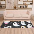 thumbnail image 2 of Yayeee Runner Rug for Bedroom 2'x6' Machine Washable Hallway Non Slip Mat, White Halloween Ghost, 2 of 8