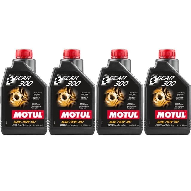 Aceite para caja de cambios Motul Gear 300 75W90 sintético 1 L, paquete de 4