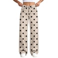 thumbnail image 6 of MLCDZ Girls Polka Dot Wide Leg Jeans Denim Elastic Waisted Stretchy Baggy Denim Pants Loose Casual Lightweight Go to School Holiday Trousers with Pockets, 6 of 10