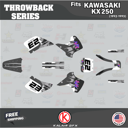 Kalair GFX Graphics Kit for Kawasaki KX250 (1992-1993) Throwback Series