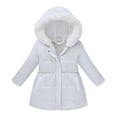 thumbnail image 4 of Kids Winter Coat for Girls with Hooded Puffer Jacket White Jacket Zip up Long Sleeve Lightweight Waterproof Jacket Kids Girls Winter Coats Size 4-5 Years, 4 of 4