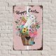 thumbnail image 5 of Letreros de metal vintage con diseño de conejo de Pascua, flores y huevos de Pascua, decoración para el hogar, letrero de hojalata de metal de 12 x 8 pulgadas, 5 of 7