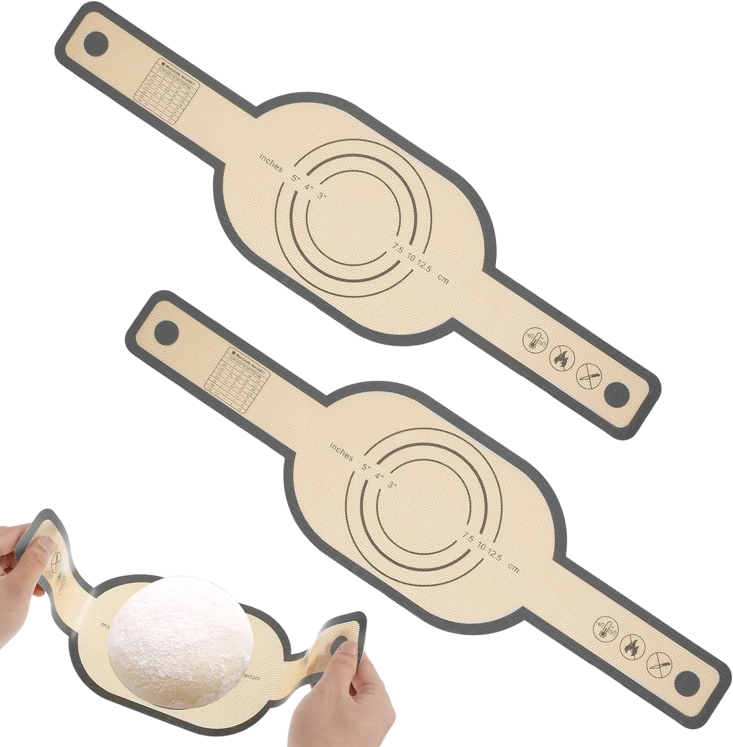 Wiher 4 Pack Thickened Silicone Bread Sling, Reusable Sourdough Bread Baking Mat For Dutch Oven, Non-Stick, Easy To Clean, With Extra Long Handles Bread Baking Sheet Liner Elliptic