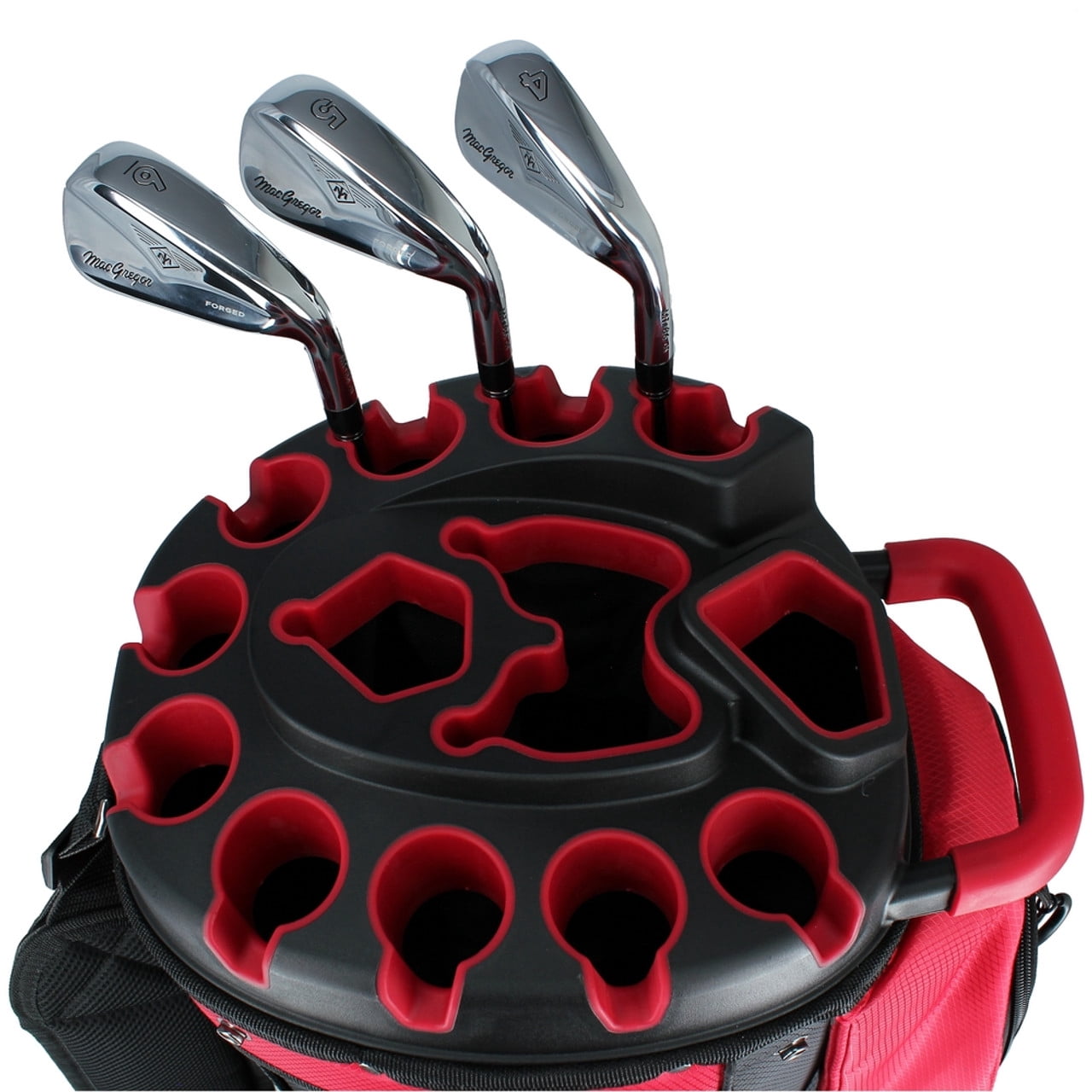 MacGregor Golf MACLOCK Ultimate Divider System Cart Bag, Black/Red