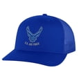 thumbnail image 3 of US Air Force Hat - Embroidered Military Trucker Hat with Mesh Back - Patriotic Veteran Snapback Cap (NavyBlue), 3 of 9