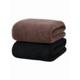 thumbnail image 1 of 2pcs Toallas Baño 140*70cm Completo Grande Lana Coral Suave De Alta Densidad Xtellar4220-10 Color Negro Y Gris, 1 of 5