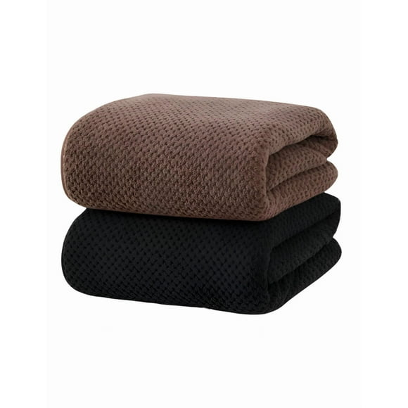 2pcs Toallas Baño 140*70cm Completo Grande Lana Coral Suave De Alta Densidad Xtellar4220-10 Color Negro Y Gris