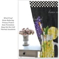 thumbnail image 6 of Lemon Fruit Kitchen Blackout Curtains, Vintage Farmhouse Rustic Lemon Lavender Floral Black White Buffalo Checks Print Rod Pocket Window Treatments Drapes for Bedroom Bathroom 42x63in, 6 of 6