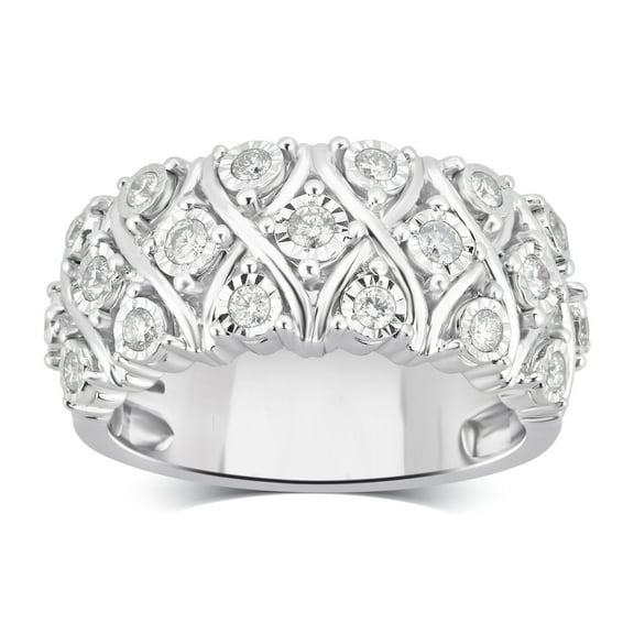 Arista 2 1/4 Carat T.W Diamond Broad Band Anniversary Ring in Sterling Silver (I-J, I2-I3)