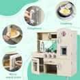 thumbnail image 3 of Pirecart Pretend Play Kitchen Wooden Toy Kitchen Playset with Ice Maker, Microwave, Sink, Oven and Cookware Accessories, Pretend Play Toy Set for Girls and Boys Age 3+, Beige, 3 of 7