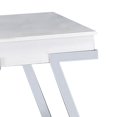 thumbnail image 3 of Tius 26 Inch Side End Table, Open Shelf, Chrome, High Gloss White Finish, 3 of 6