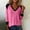 016Hot Pink, variant on Generic Womens Workout Tops V Neck Color Block Sweaters Long Sleeve Knit Pullover Tops Comfy Cotton Basic Raglan T Shirts