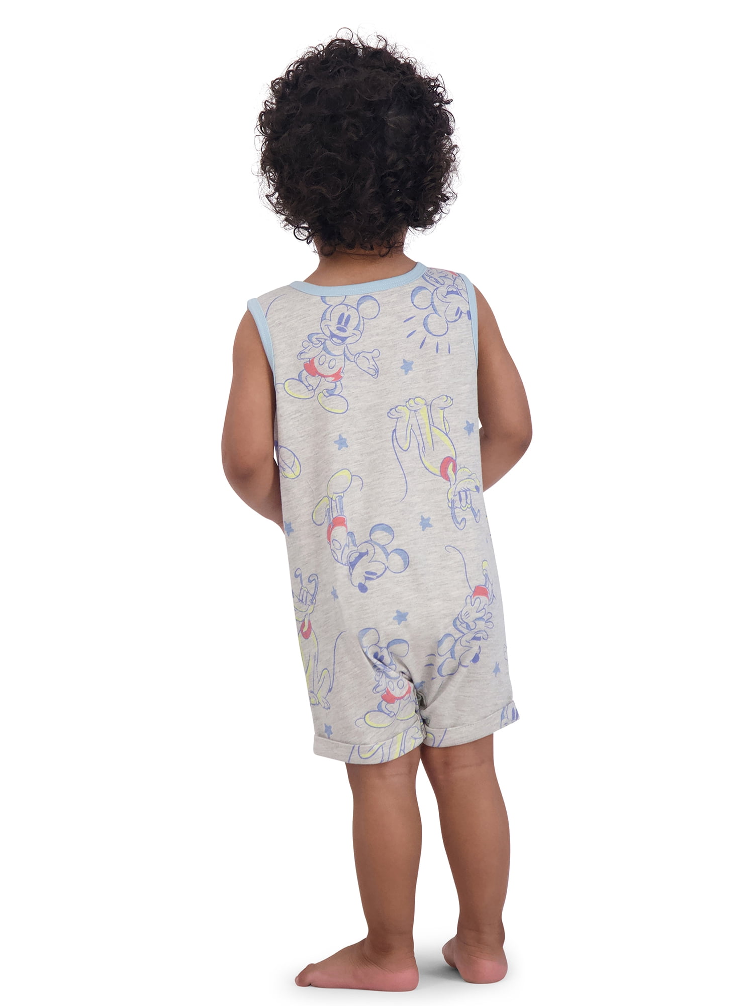 Mickey & Friends Infant Boys Short Sleeve and Sleeveless Rompers Set, 2-Piece, Sizes 0/3M-24M