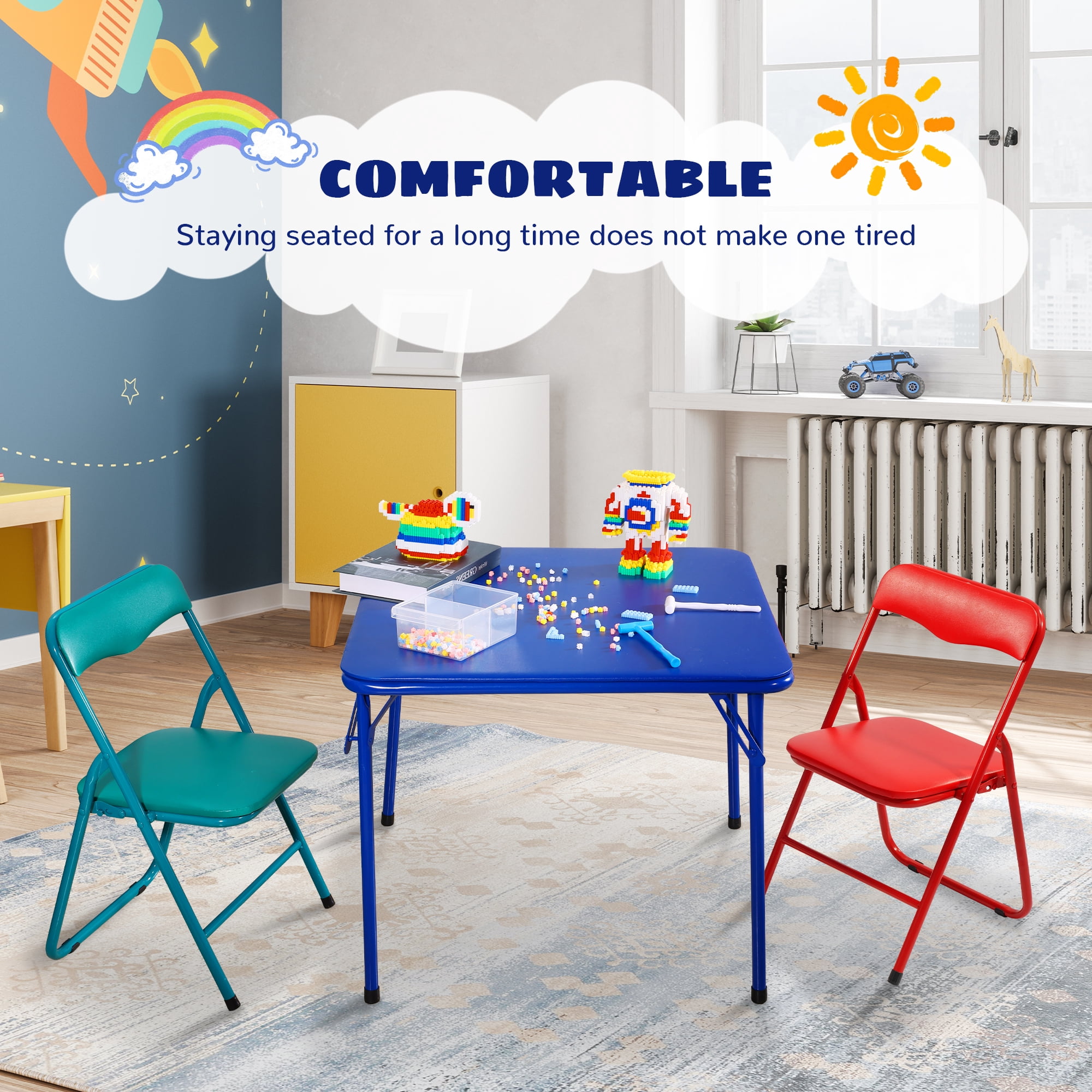 Peekabu Portable Folding Table for 4 Kids, Multi-Purpose Kids