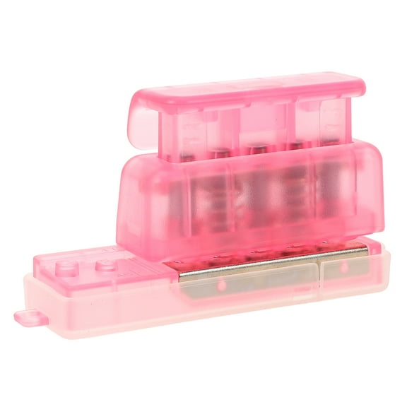 Circle Shape Paper Five Hole Punch PP Material Hole Punch Office 8.3X2.5CM Pink