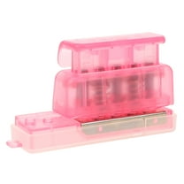 Circle Shape Paper Five Hole Punch PP Material Hole Punch Office 8.3X2.5CM Pink