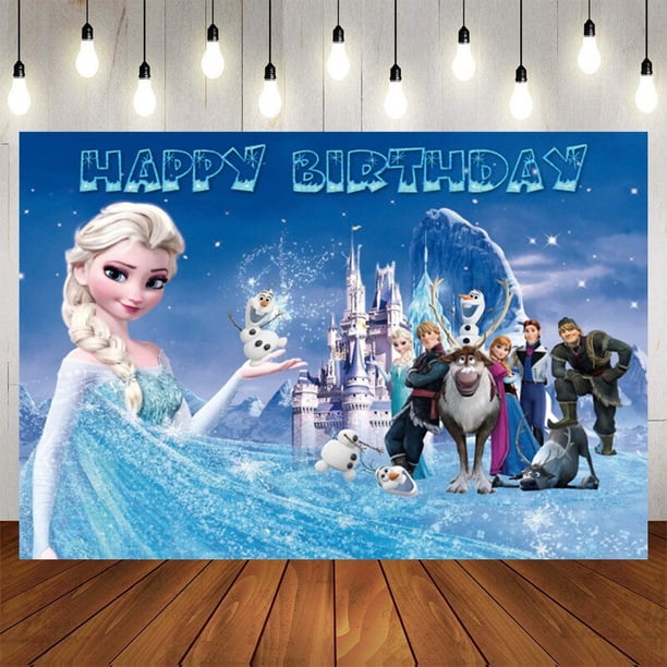 Fondos de Frozen para fiesta de Cumpleaños de Niños, decoraciones de fiesta de princesa Anna y Elsa, suministros para Baby Shower, foto personalizada
