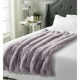 thumbnail image 2 of Yves Faux Lamb Fur Throw 50"x60", Lavander, 2 of 10