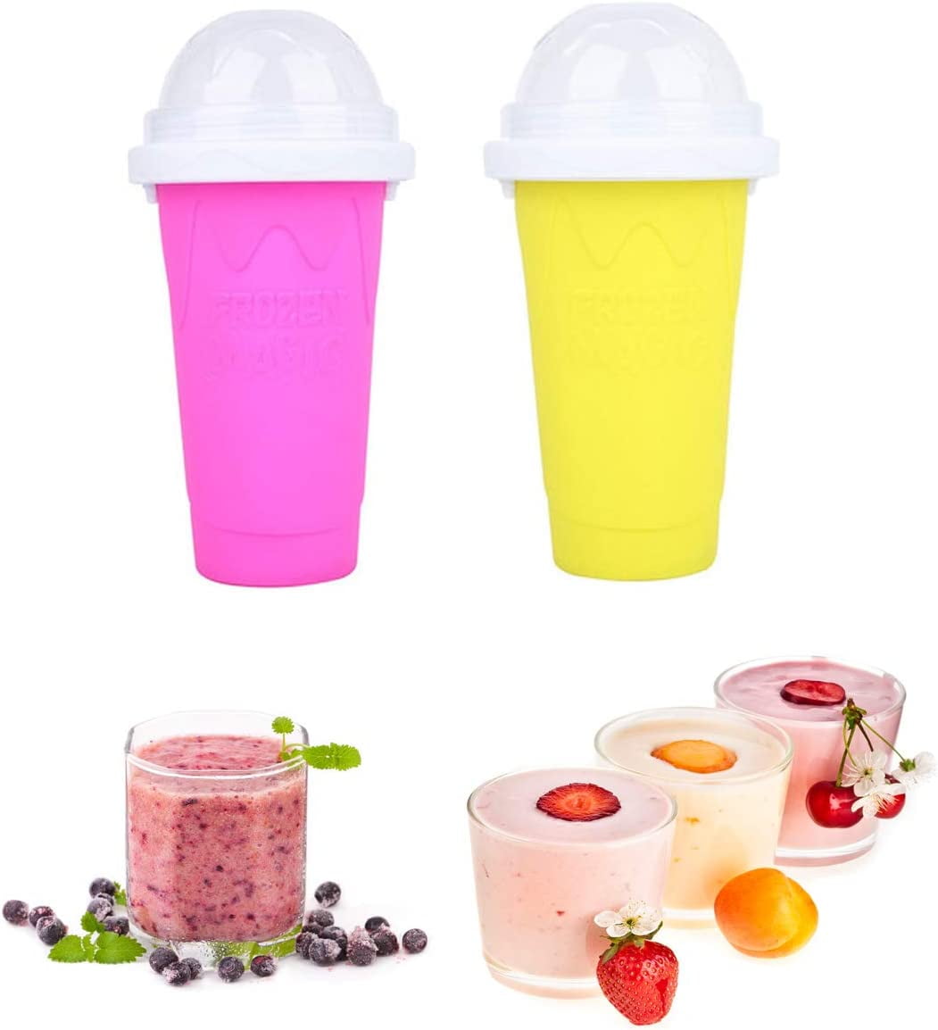Slushie Maker Cup, Magic Quick Frozen Smoothies Cup Cooling Cup Double Layer Squeeze Cup Slushy
