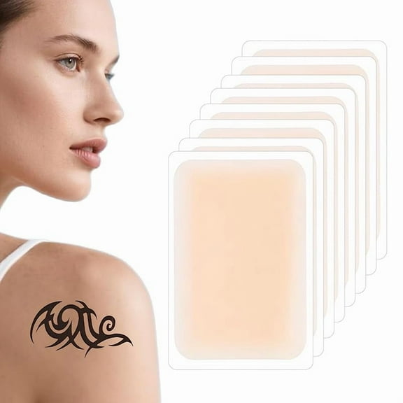 Wrongduck 8 Pcs Tattoo Cover Up Patches, 0.02mm Ultra Thin Waterproof & Breathable Skin Concealer for Tattoos, Scars & Bruises, Natural Invisible Coverage Lasts 7 Days