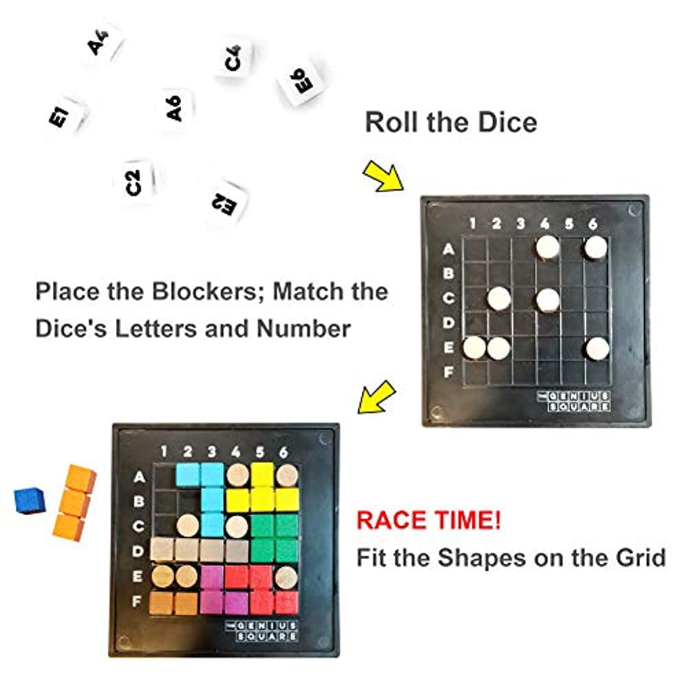 The Genius Square 60000 Game of the Year Nominee Solutions STEM Puzzle Gam 