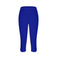 thumbnail image 4 of GHSOHS Leggings for Women Capri Leggings for Women's Tummy Control Knee Length Capri Leggings 2024 Summer Cropped Pants Casual Solid Comfy Capris Yoga Pants Blue Jeggings Capris Pants Capris Cas,M, 4 of 5