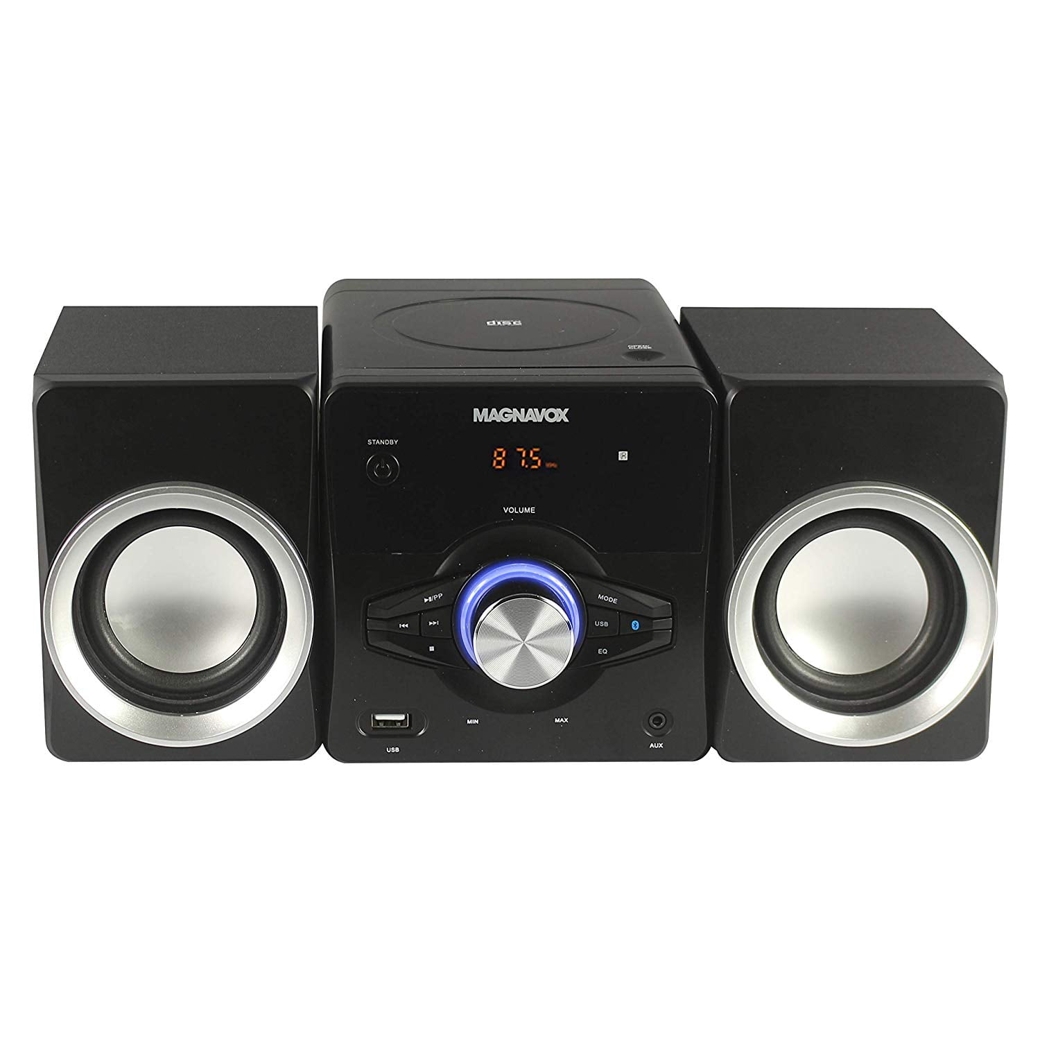 Craig Magnavox, 3Pieces CD Shelf System with Digital PLL FM Stereo, Radio Blue Color Lights