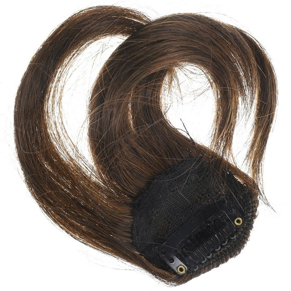 MEIBUTYUP Front Hair Fringe Light Brown Woman Clip Hair Fringe for Decoration 1Pc