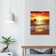 thumbnail image 4 of Nawypu Canvas Prints Wall Art Sunset Ocean Beach Pictures Photo Paintings for Kids RoomLiving Room Bedroom Home Decorations Stretched and Framed Seascape Waves Landscape Giclee Artwork, 4 of 5