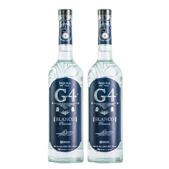 Duo Pack Tequila G4 Blanco Premium 750 Ml G4 Tequila, Blanco