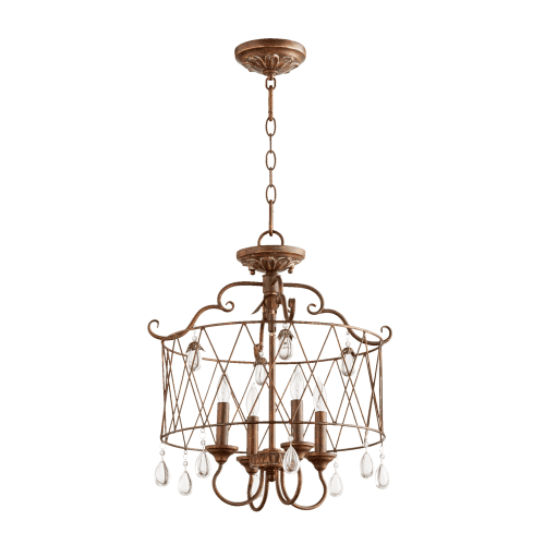 Quorum International 2844 4 Venice 18 Wide Light Pendant Or Converts To Semi Flush Ceiling Fixture With Crystal Accents Com Quorum International 2844 4 Venice 18, Venice 7 Light Adjustable Pendant Chandelier