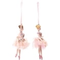 thumbnail image 3 of Blush Pink Flower Ballerina Set of 2 Ornaments, 3 of 6