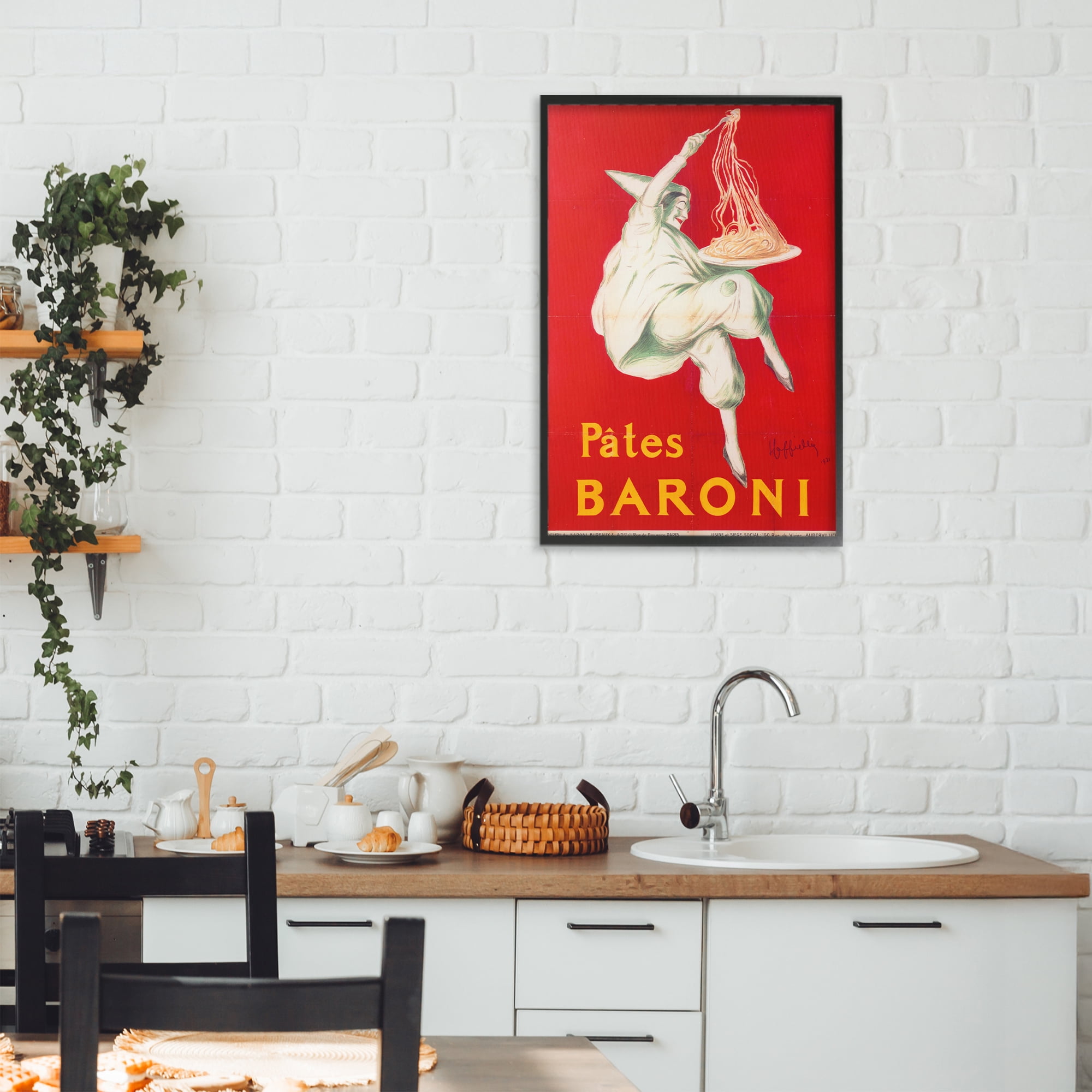 Stupell Industries Pates Baroni Advertisement Black Framed Giclee Art, design by Vintage Hustle