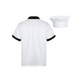 thumbnail image 2 of iiniim Unisex Chef Jacket with Hat Hotel Kitchen Restaurant Working Uniforms 2 Piece Short Sleeve Chef Coat Outfits Size M-4XL White 4XL, 2 of 7