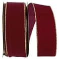 thumbnail image 1 of Reliant Ribbon 3900M-096-40K 2.5 in. 50 Yards Velvet Duro Domestic Wired Edge Ribbon, Burgundy & Gold, 1 of 1