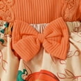 thumbnail image 6 of GYRATEDREAM Baby Girl Halloween Outfit Newborn Long Sleeve Romper Skirt Set Toddler Bodysuit Overall Dress Jumpsuits Headband Fall Winter Cute Clothes 3 Pcs Set for 6-9M Orange, 6 of 9