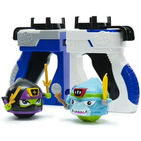 Battle Ballz: Battle Pack - Bruiser & Ninjika - 2 Warriors & Joysticks, Head-To-Head, Weapon Wielding Toy Characters, Rolling Ball Figures, Kids 3+