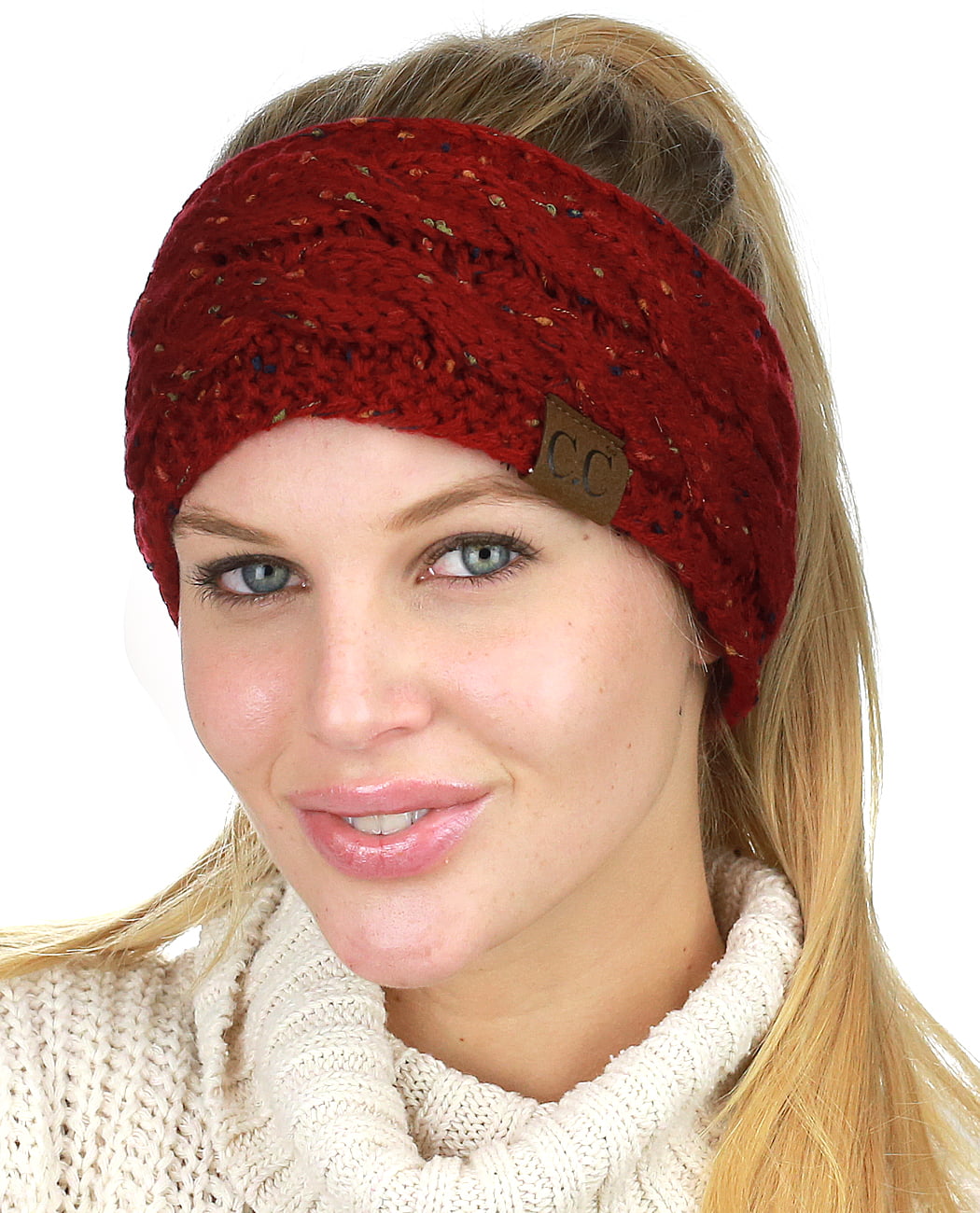 ScarvesMe CC Fuzzy Fleece Lined Thick Sequin Knit Headwrap Headband 