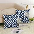 thumbnail image 3 of Dahlia Floral Pillow Covers 18x18Inch Set of 4, Navy Blue Gray Geometric Modern Abstract Home Sweet Home Decorative Pillow Covers, Pillow Cushion Cases for Room Sofa Bed Home Decor, 3 of 6