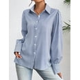 thumbnail image 3 of Blusa Zeagoo para mujer con botones y estampado de manga larga, 3 of 6