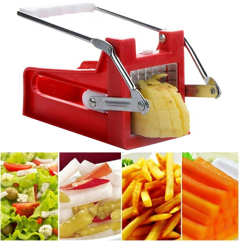 Diyarea French Fry Cutter Fries Maker with 4 Sizes Blades, Upgraded Manual Potato Chopper Vegetable Fruit Dicer with 1/2, 3/8, 1/4 and 8-Wedge