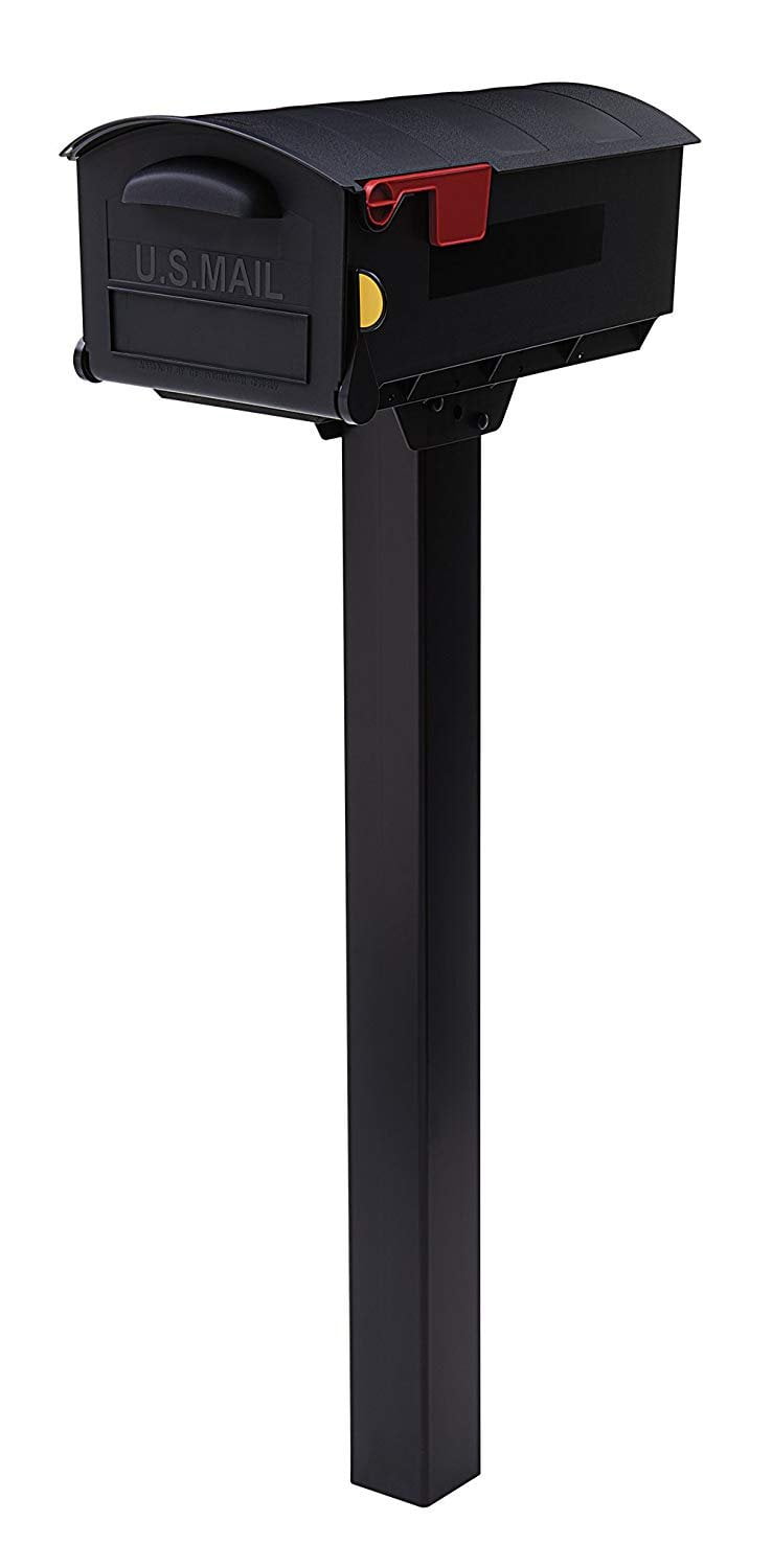 Gibraltar Mailboxes Patriot Large Capacity Rust-Proof Plastic Black, Post-Mount Mailbox, GMB515B01