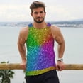 thumbnail image 6 of Pofeuu Colorful Glitter Print Men's Workout Tank Tops Sleeveless Muscle Gym Shirt Quick Dry-4X-Large, 6 of 7