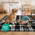 thumbnail image 4 of ODIKA 6'x9' Ultra-Soft Area Rug, Under Rectangular Doormat Interlocking Graphic Artwork Layering None Washable, Bare feet friendly, Silk-Touch for Guest Room, Bedroom, 4 of 7