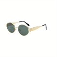 thumbnail image 1 of Typpkmm Oval Sunglasses for Women Men Trendy Metal Frame Sun Glasses Classic Shades, 1 of 7