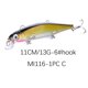 thumbnail image 4 of Greeniant 1 uds/10 Uds 11cm 3D ojos cebos de pesca artificiales plástico simulación Swimbait agua salada Wobblers cebo Pescar No.03 Greeniant DJ1048-03, 4 of 4