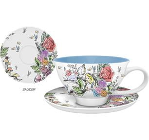 Alice In Wonderland 12oz Ceramic Tea Cup and Saucer
