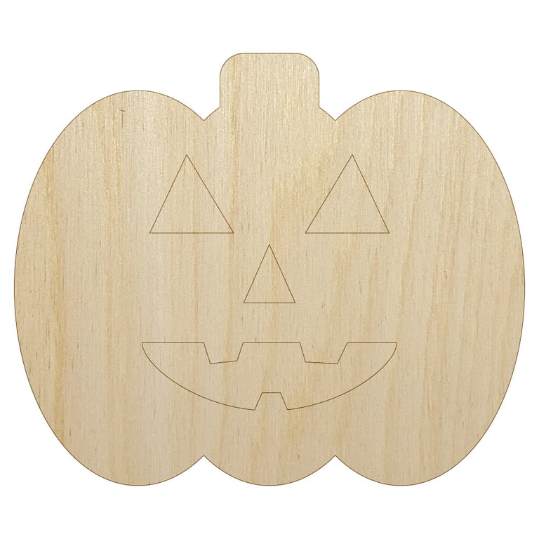 Jack O'Lantern Happy Halloween Pumpkin Wood Shape Unfinished Piece